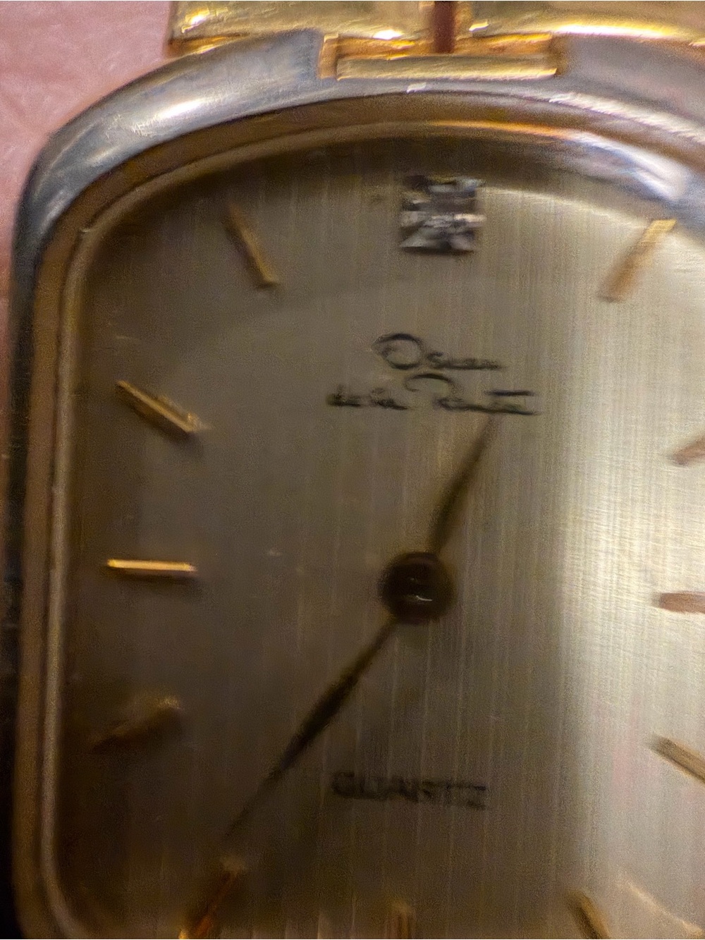 Oscar de la Renta Gold Tone Rectangular Bracelet Watch - Picture 5 of 8